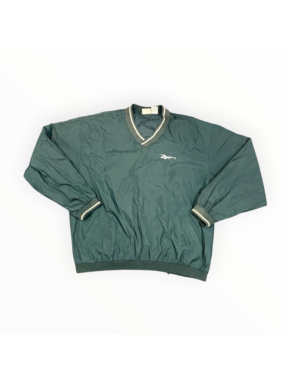 Vintage Reebok V-Neck Nylon Pullover Windbreaker Jacket Size XL Men’s